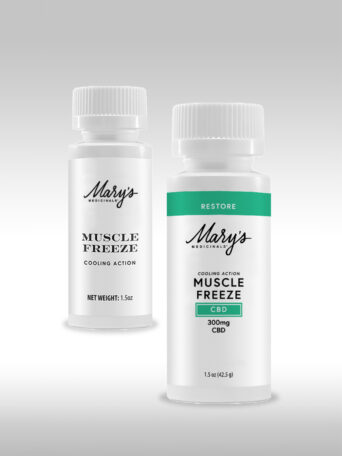 Mary's Medicinals CBD Muscle Freeze - Restore old and new packaging shown