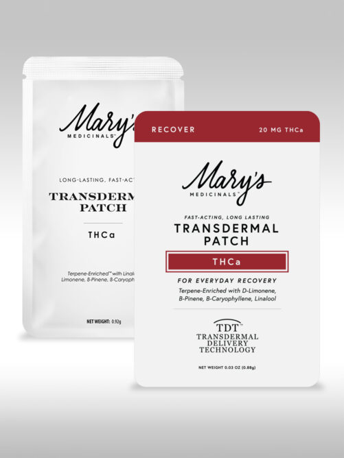 Mary's Medicinals THCa Recover Patch new packaging + old packaging