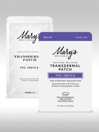 Mary's Medicinals Relax THC Indica Patch new packaging + old packaging