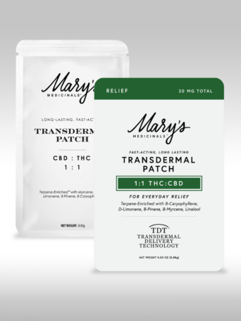 Mary's Medicinals Relief 1-1 Patch new packaging + old packaging