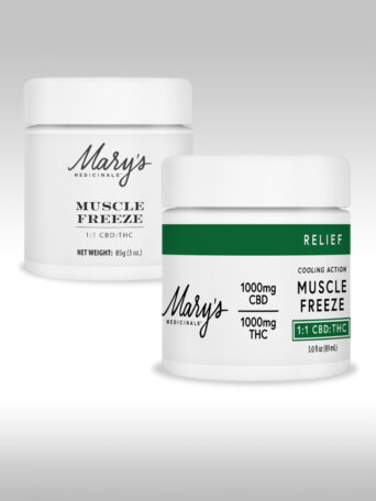 Mary's Medicinals 1:1 Relief Muscle Freeze old and new packaging