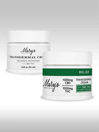 Mary's Medicinals Transdermal Relief Cream No Fragrance added old and new packaging