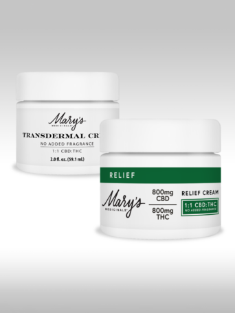 Mary's Medicinals Relief Cream No Fragrance added old and new packaging Colorado