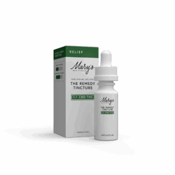 Mary's Medicinals The Remedy Relief 1:1 THC:CBD Sublingual Oil - box + packaging