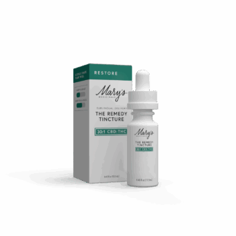 Mary's Medicinals The Remedy Restore 30:1 CBD:THC Sublingual Oil - box + packaging