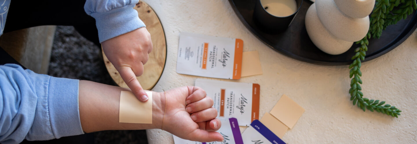 Applying transdermal patch on arm