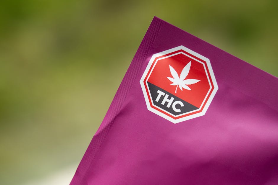 THC cannabis packaging with warning label